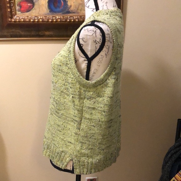 Duna Handloomed Bohemian statement button down tweed pull threads knit vest - Picture 4 of 11